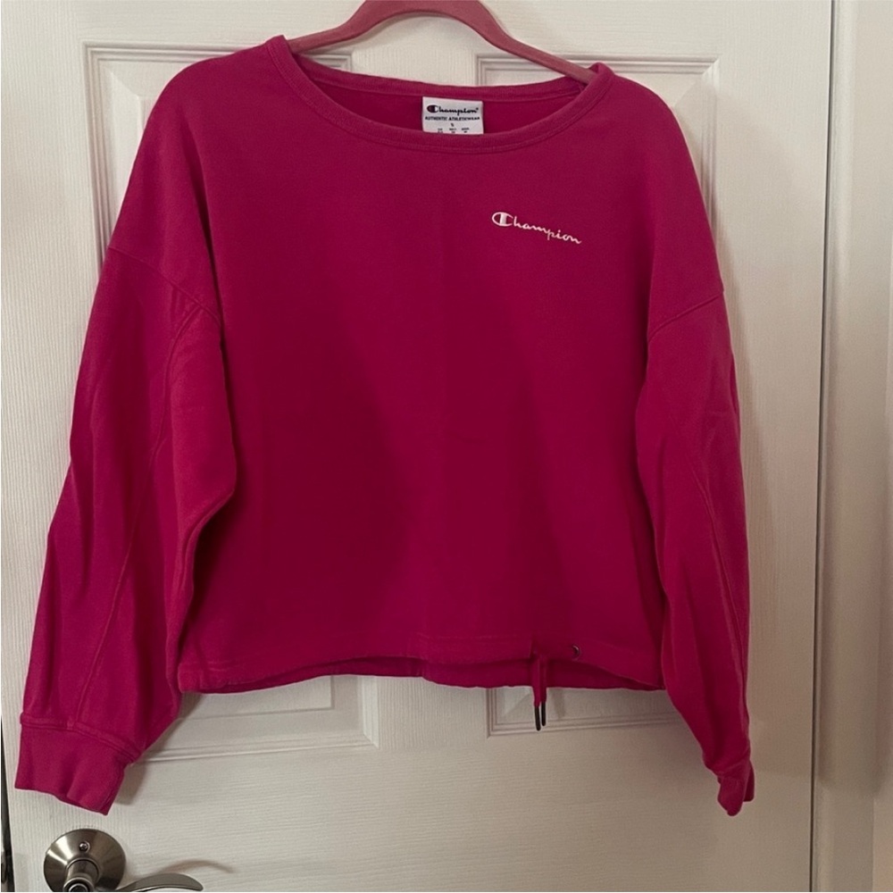 Champion Cropped Women's Fuchsia Sweatshirt